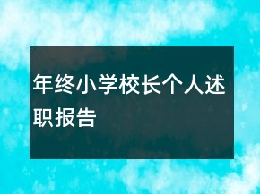 年終小學校長個人述職報告