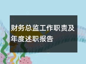 財務總監(jiān)工作職責及年度述職報告