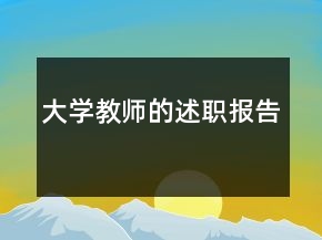 大學教師的述職報告