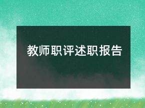 教師職評述職報告