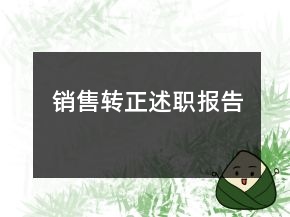 銷(xiāo)售轉(zhuǎn)正述職報(bào)告