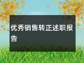 優(yōu)秀銷(xiāo)售轉(zhuǎn)正述職報(bào)告