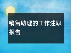 銷售助理的工作述職報告