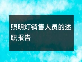 照明燈銷售人員的述職報(bào)告