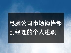 電腦公司市場(chǎng)銷售部副經(jīng)理的個(gè)人述職報(bào)告