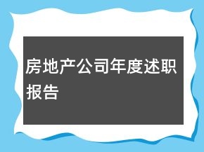 房地產(chǎn)公司年度述職報(bào)告
