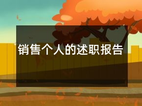 銷售個(gè)人的述職報(bào)告