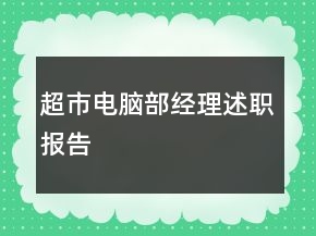 超市電腦部經(jīng)理述職報(bào)告