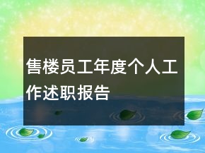 售樓員工年度個(gè)人工作述職報(bào)告