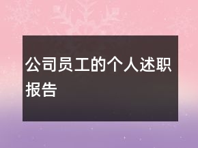 公司員工的個人述職報告