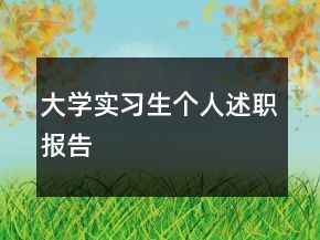 大學(xué)實(shí)習(xí)生個(gè)人述職報(bào)告