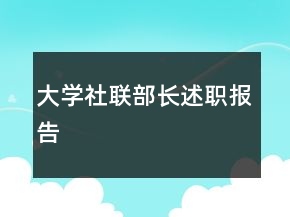大學(xué)社聯(lián)部長述職報告