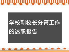 學(xué)校副校長(zhǎng)分管工作的述職報(bào)告
