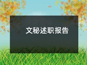 文秘述職報告