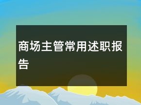 商場主管常用述職報告