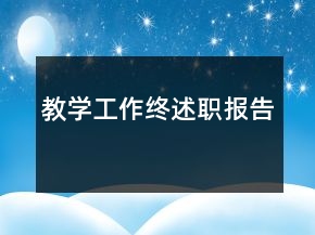 教學(xué)工作終述職報告