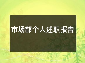 市場部個人述職報告