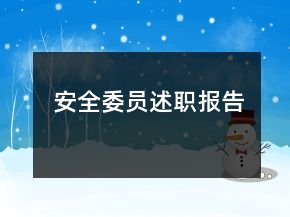 安全委員述職報(bào)告
