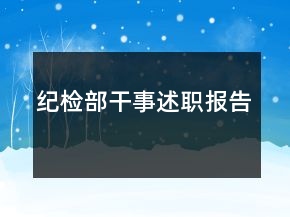 紀檢部干事述職報告