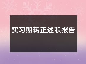 實習(xí)期轉(zhuǎn)正述職報告