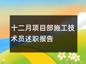 十二月項目部施工技術(shù)員述職報告