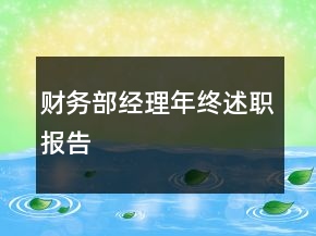 財(cái)務(wù)部經(jīng)理年終述職報(bào)告