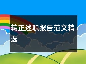 轉(zhuǎn)正述職報(bào)告范文精選