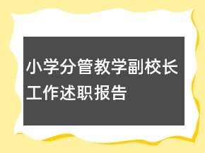 小學(xué)分管教學(xué)副校長(zhǎng)工作述職報(bào)告