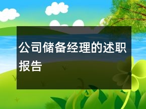 公司儲備經(jīng)理的述職報告