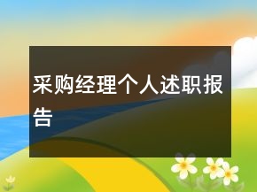 采購經(jīng)理個人述職報(bào)告