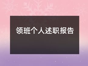 領班個人述職報告
