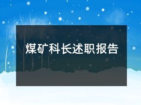 煤礦科長述職報告
