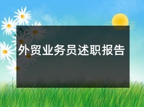 外貿(mào)業(yè)務(wù)員述職報告