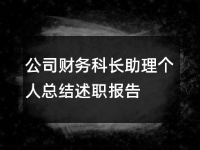 公司財(cái)務(wù)科長(zhǎng)助理個(gè)人總結(jié)述職報(bào)告