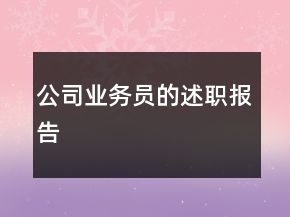 公司業(yè)務(wù)員的述職報告