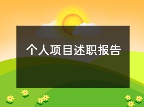 個人項目述職報告