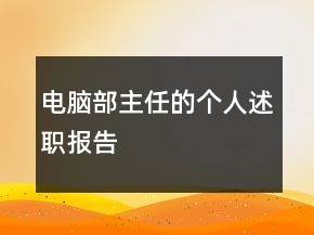 電腦部主任的個人述職報告