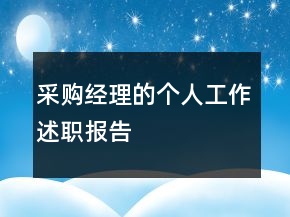 采購經(jīng)理的個人工作述職報(bào)告