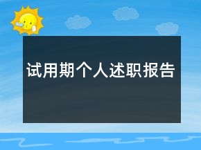 試用期個人述職報告