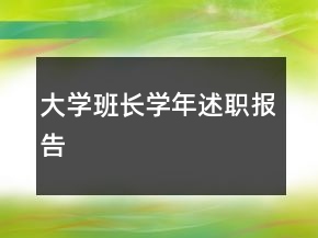 大學(xué)班長(zhǎng)學(xué)年述職報(bào)告