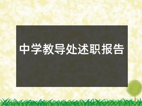 中學教導處述職報告
