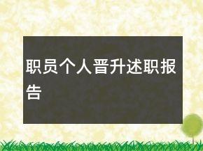 職員個人晉升述職報告