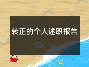 轉(zhuǎn)正的個人述職報告