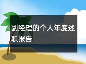 副經(jīng)理的個人年度述職報告