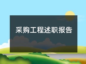 采購工程述職報告