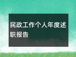 民政工作個人年度述職報告