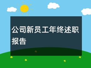 公司新員工年終述職報告