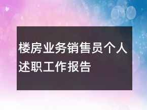 樓房業(yè)務(wù)銷售員個人述職工作報告