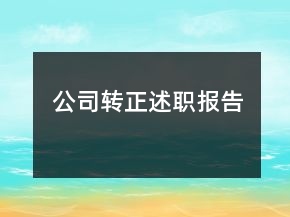公司轉(zhuǎn)正述職報告