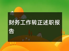 財(cái)務(wù)工作轉(zhuǎn)正述職報(bào)告